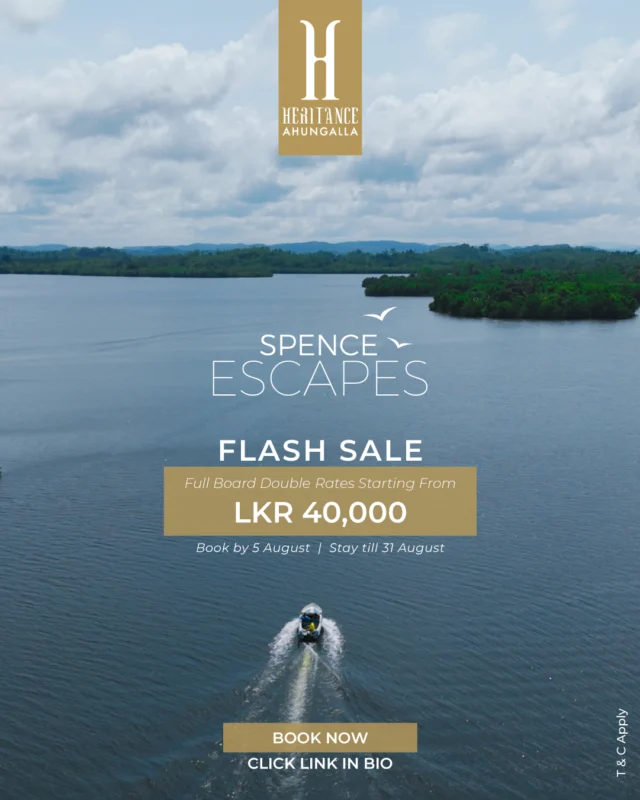Luxury by the Shore is Calling...

Golden sands, timeless elegance, and a seaside escape you’ll never forget — at a price you’ll never see again.

FLASH SALE is now live!
Limited availability. Endless ocean views.

This is your moment to unwind in style.
Book now (link in bio)

#HeritanceAhungalla #FlashSale #BeachfrontLuxury #EscapeToElegance #SriLankaResorts #MidnightDrop #CoastalCharm #HeritanceHotelsAndResorts #SpenceEscapes