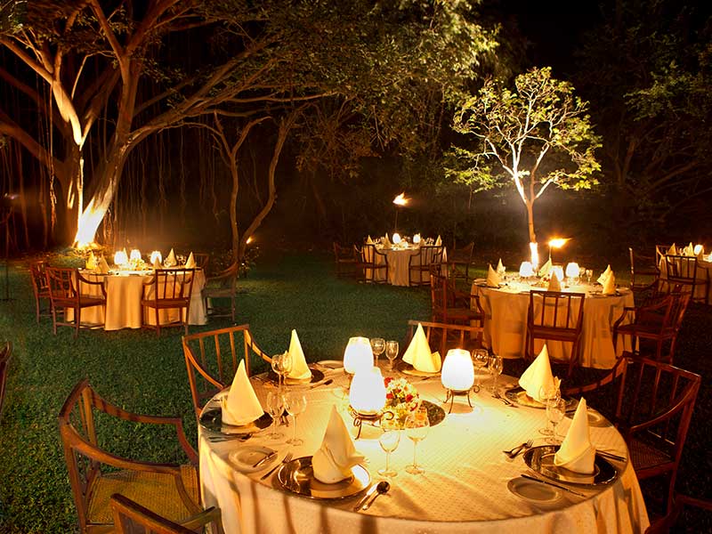 Night Wedding table arrangement at Heritance Kandalama