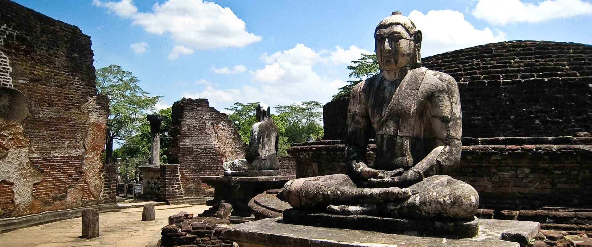 Buddha statue in ancient Polonnaruwa city on a sunny day